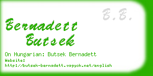 bernadett butsek business card